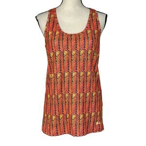 Under Armour Large Surftide Fitted Tank Top HeatGear Racerback After Burn Orange